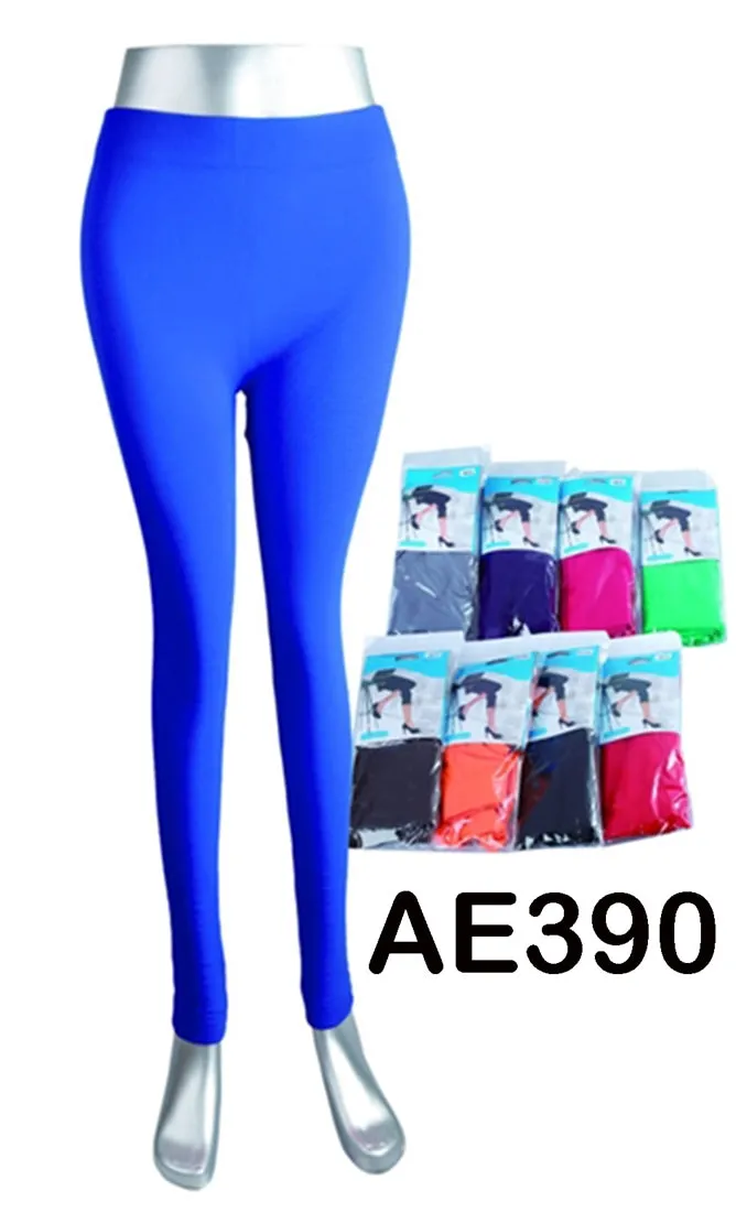 NYC Wholesale Lady Solid Plain Leggings Pants Assorted Colors AE390