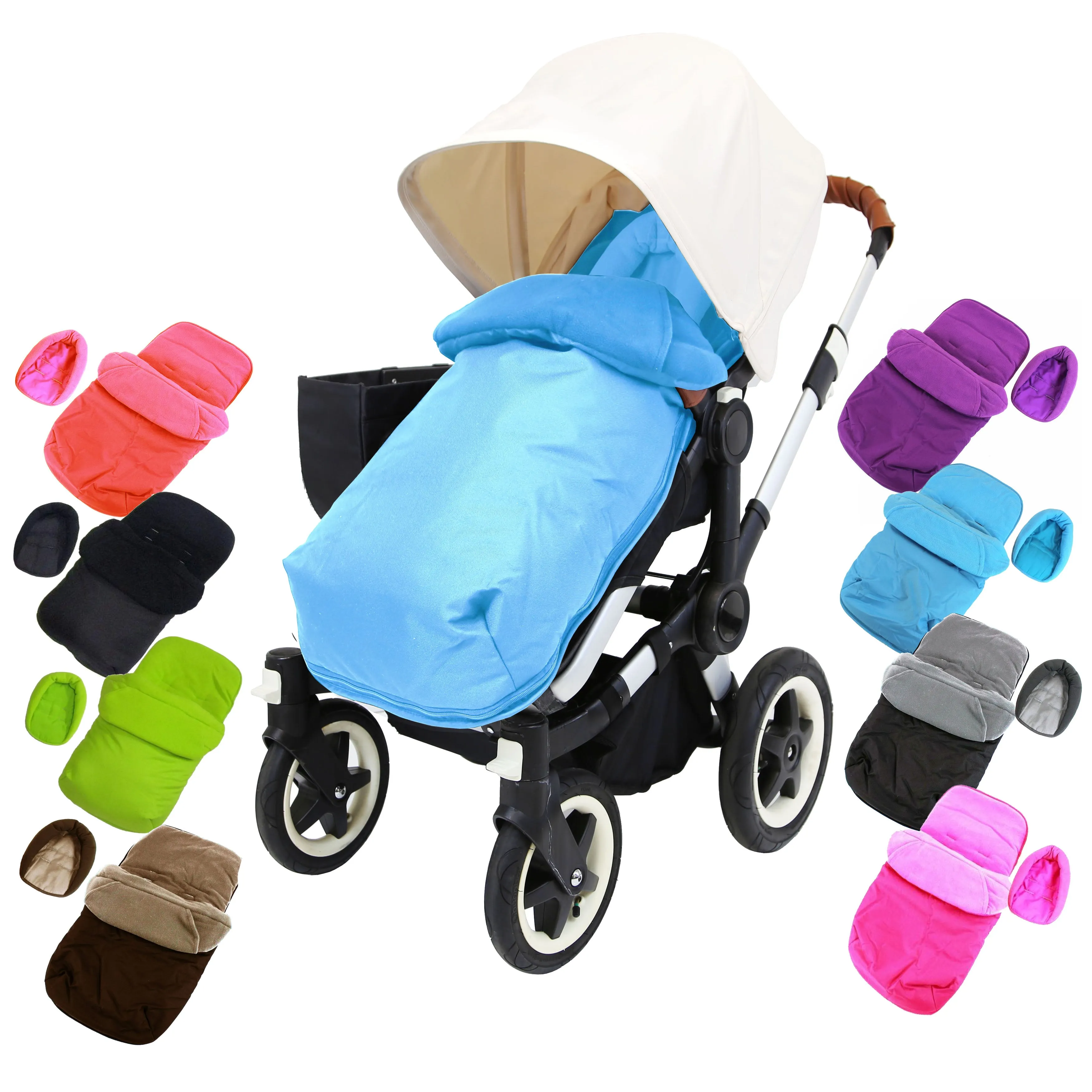 Padded Footmuff With Head Support Pouches For Bugaboo Bee