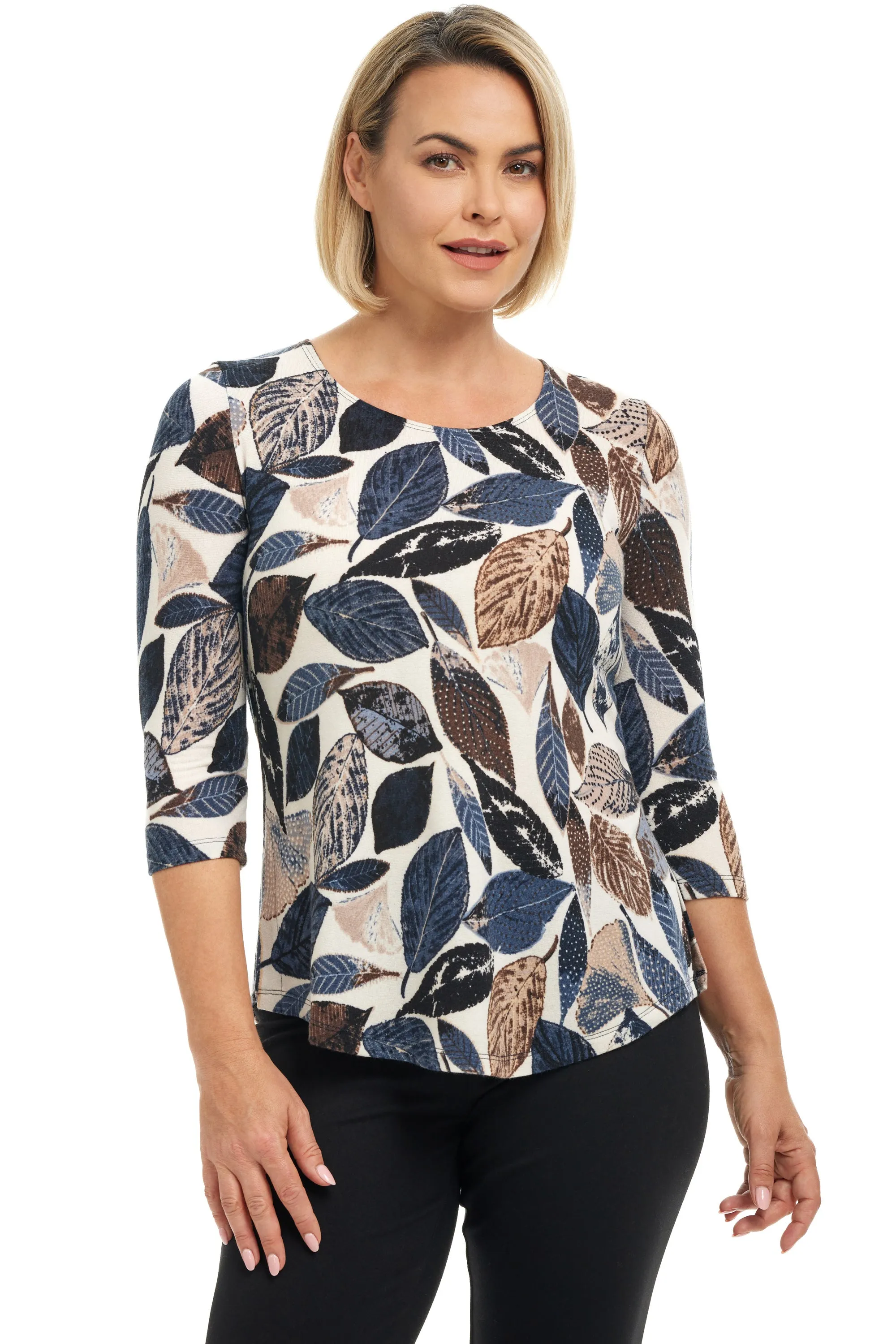 Painted Leaves Scoop Neck