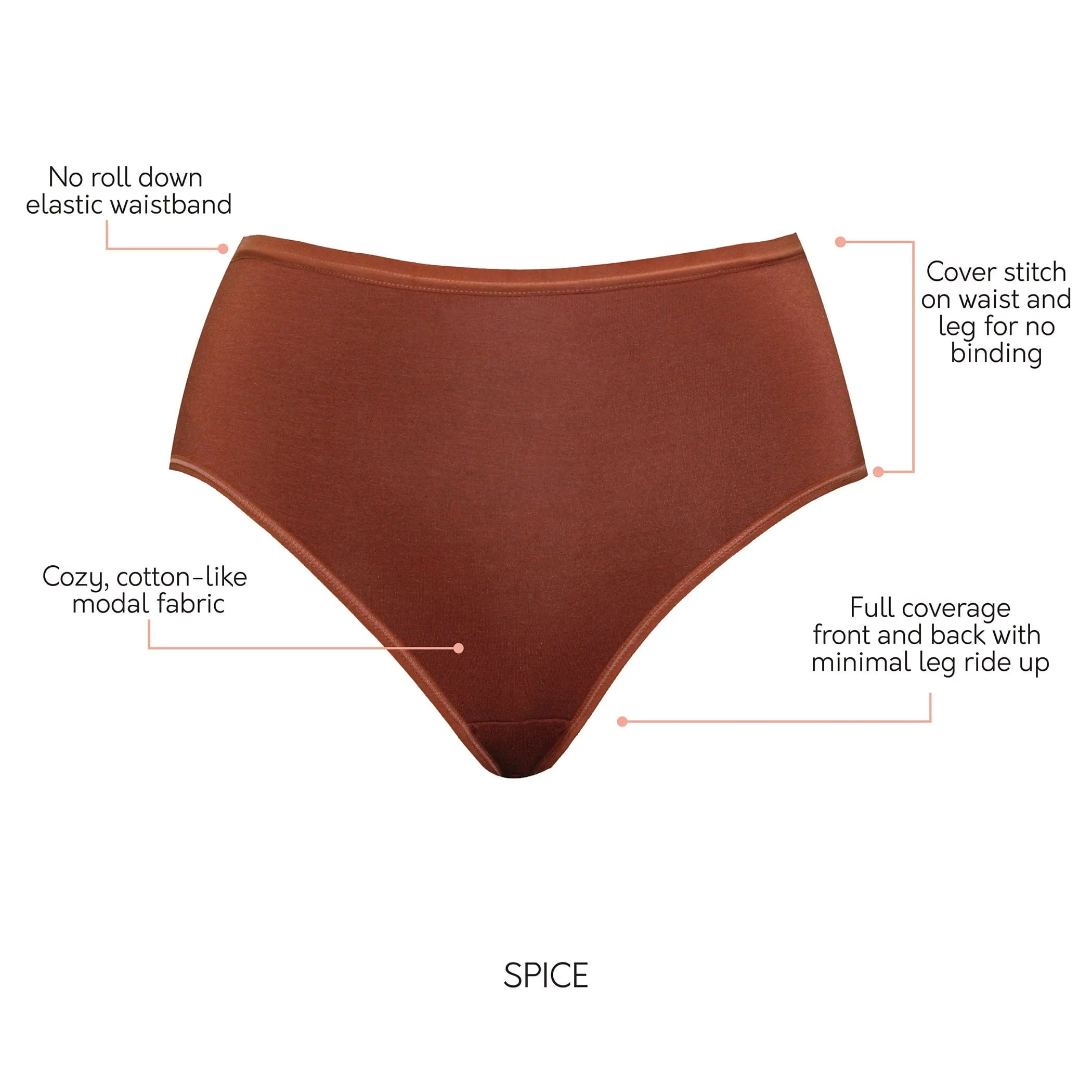 PARFAIT Cozy Brief PP5032 Cotton Like Fabric Full Coverage  - Spice