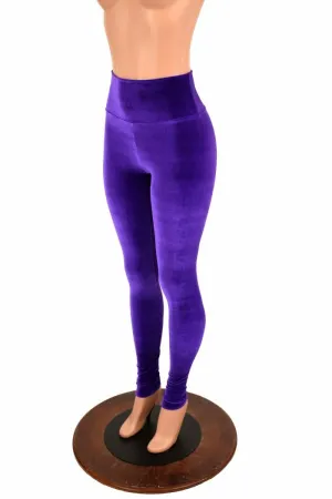 Ready to Ship Purple Velvet High Waist Leggings 3XL