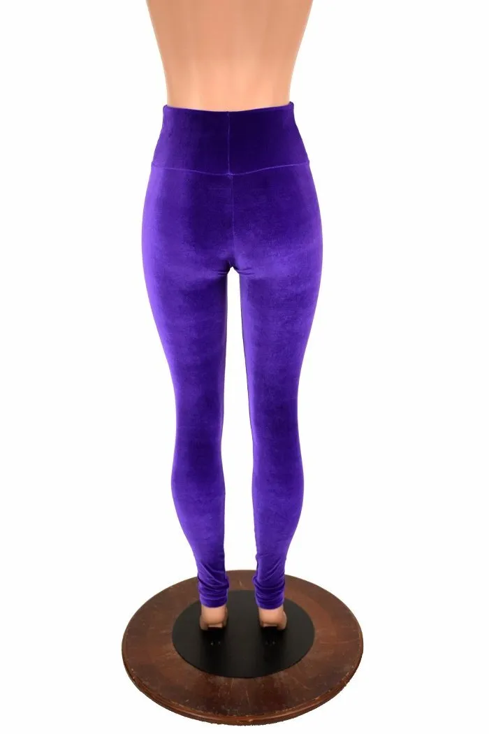 Ready to Ship Purple Velvet High Waist Leggings 3XL