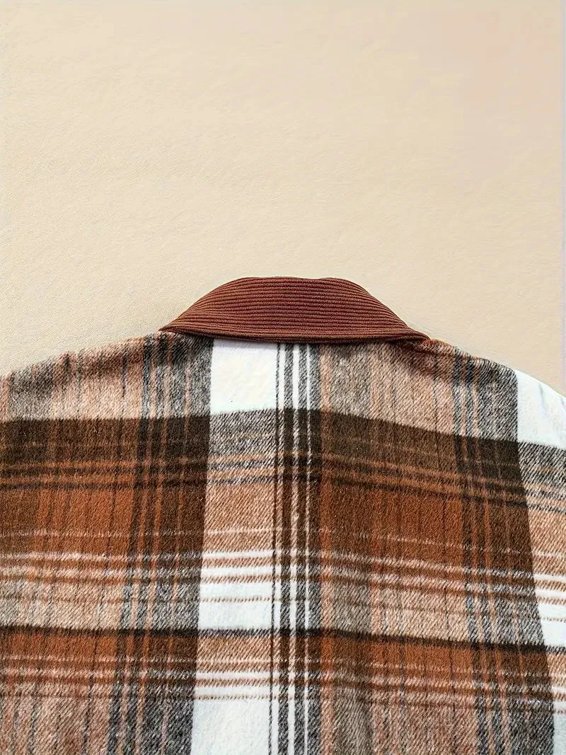 RITA™ - PLAID PRINT DROP SHOULDER JACKET