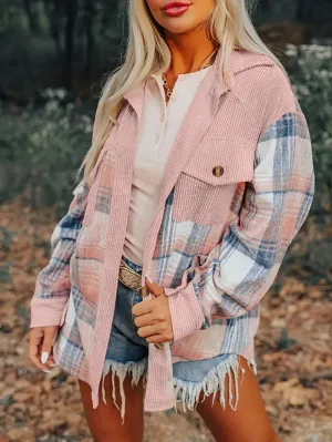 RITA™ - PLAID PRINT DROP SHOULDER JACKET