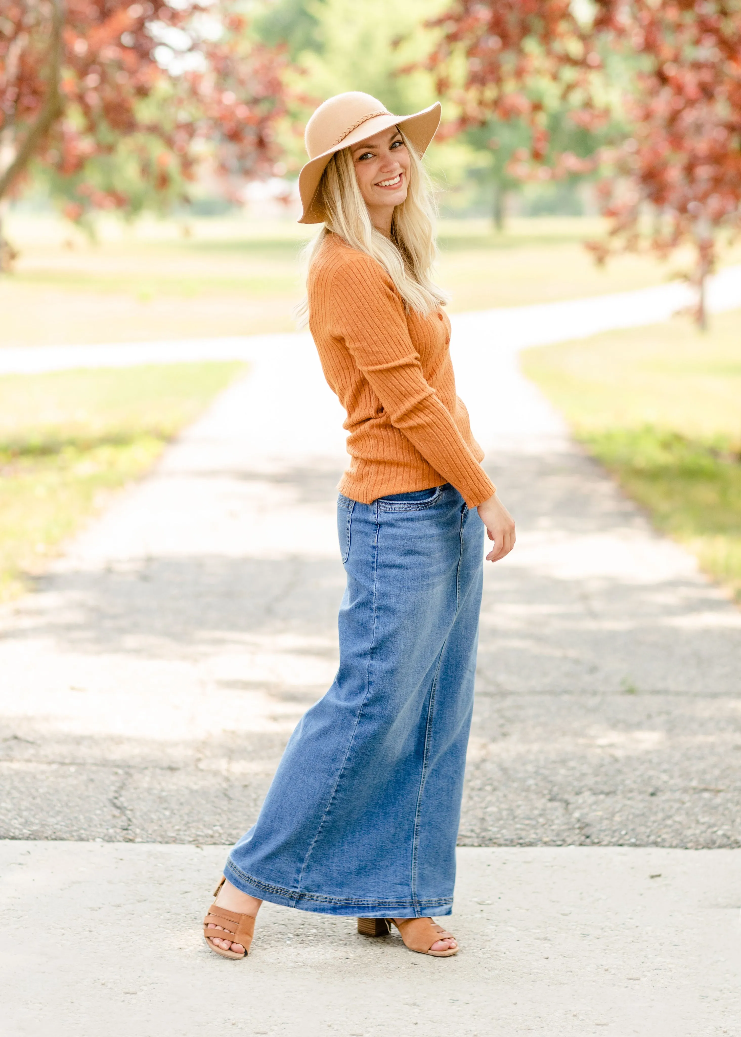 Rust Soft Knit Sweater Top