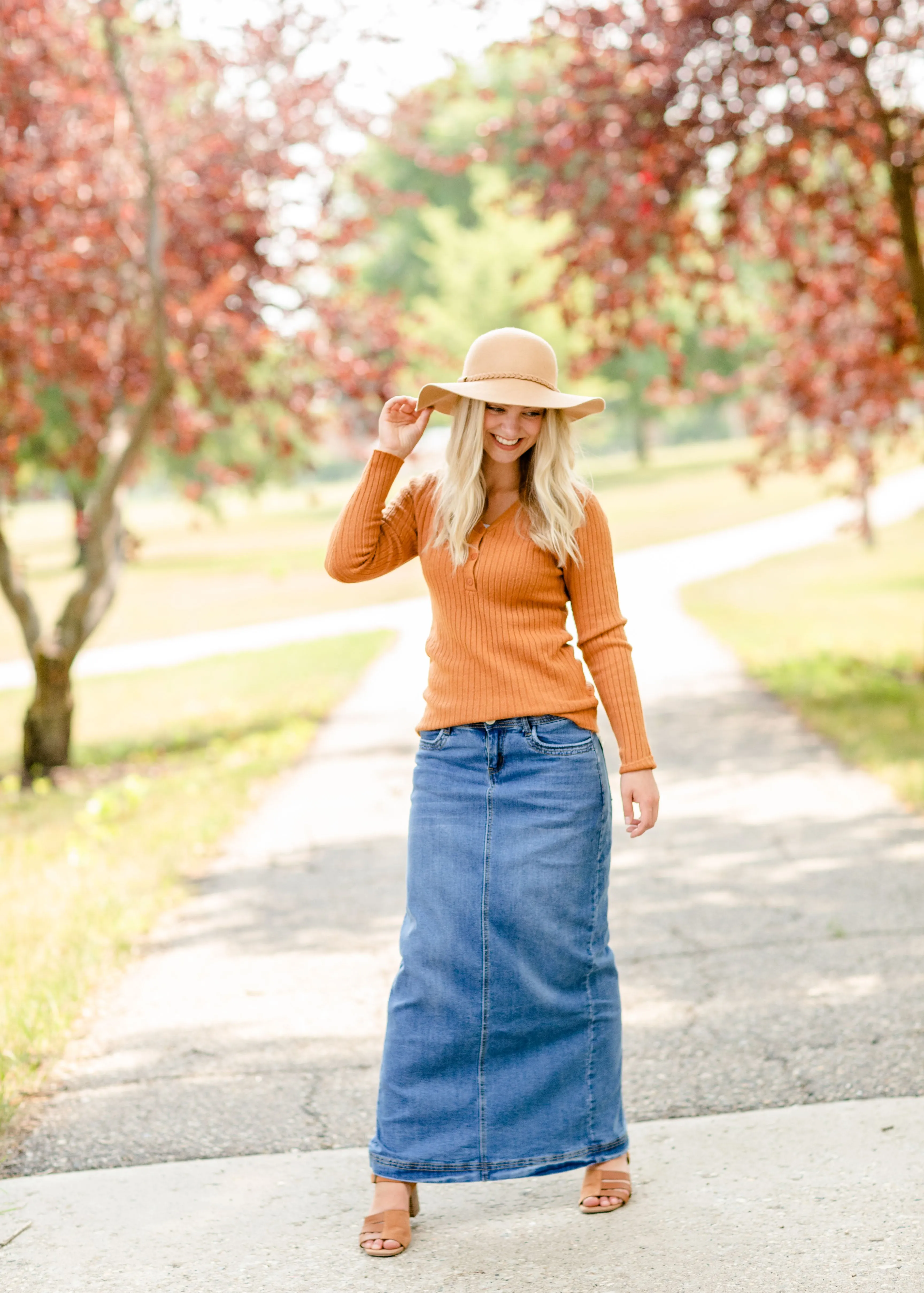 Rust Soft Knit Sweater Top