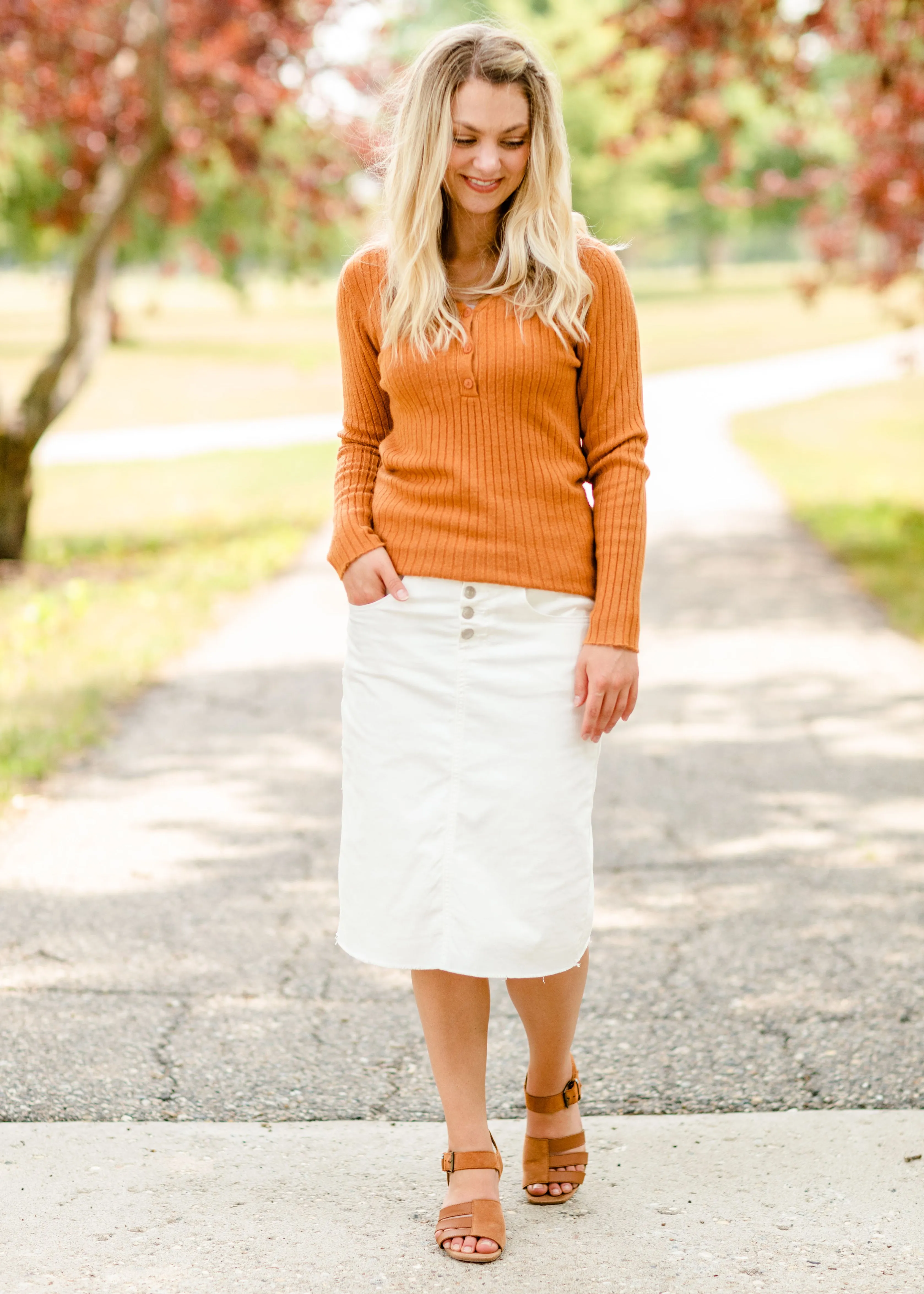 Rust Soft Knit Sweater Top