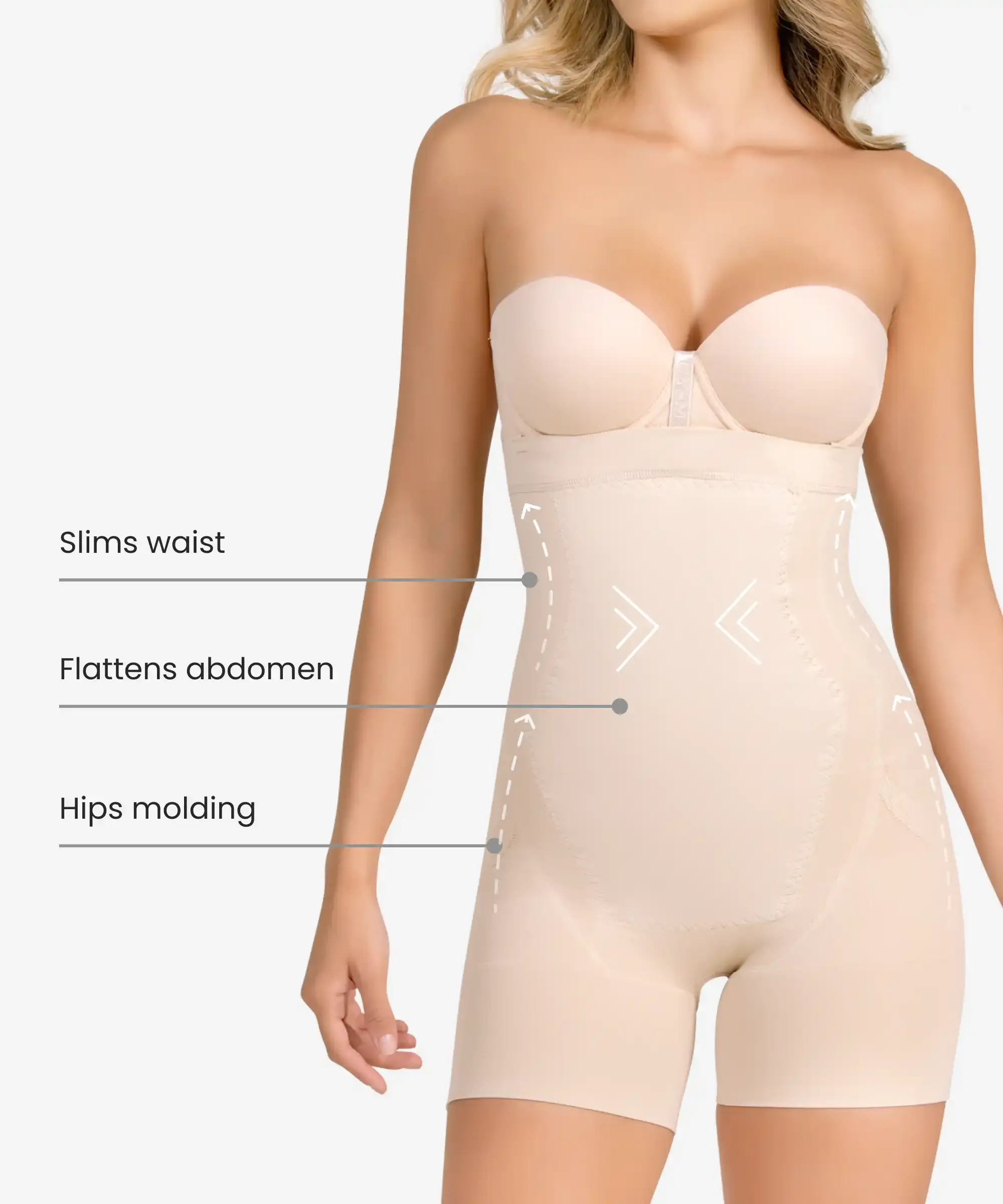 Seamless Strapless Thermal Full Body Shaper - Style 1588