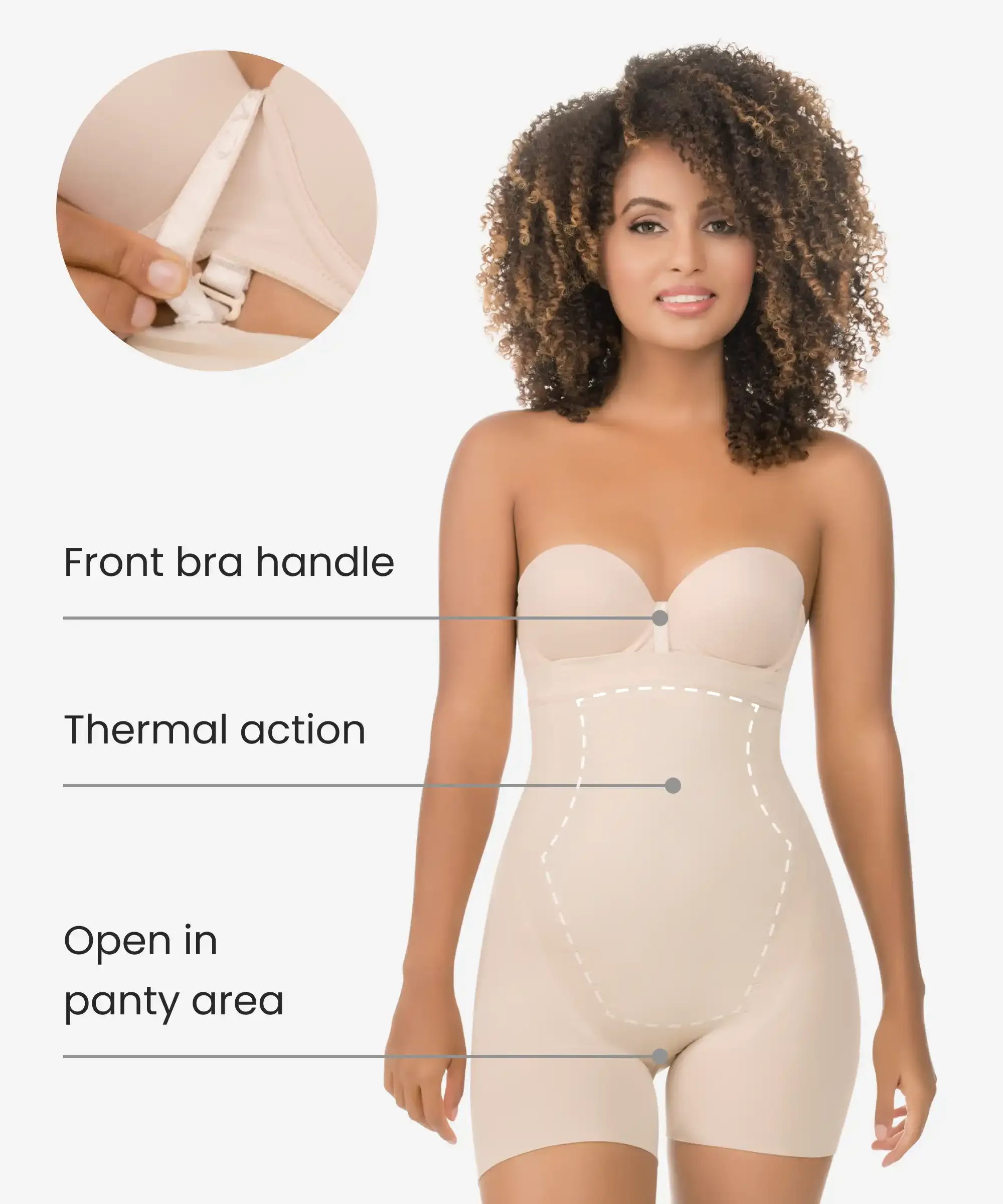 Seamless Strapless Thermal Full Body Shaper - Style 1588