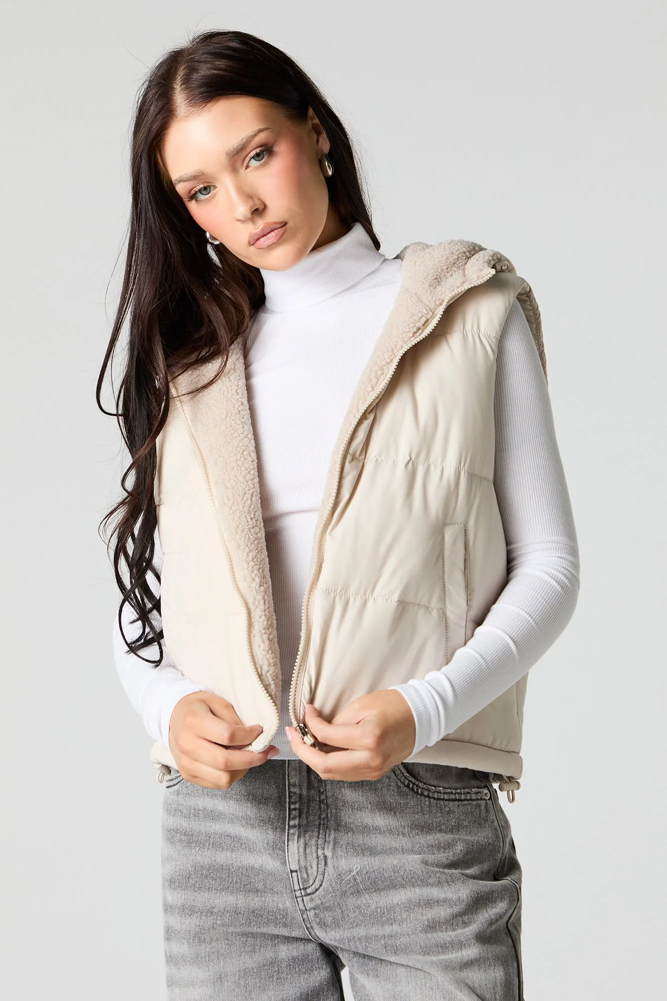 Sherpa Lined Puffer Vest