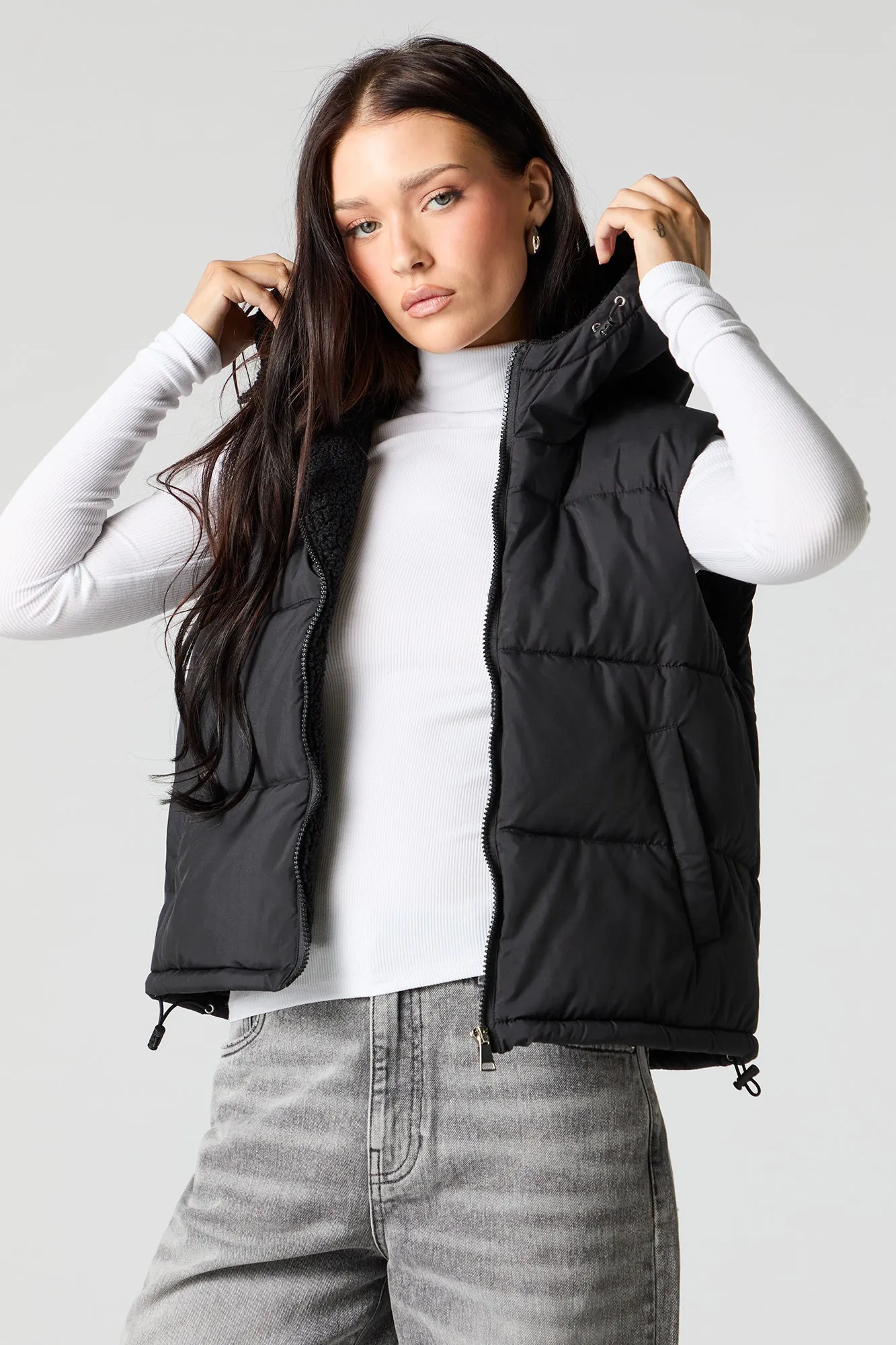 Sherpa Lined Puffer Vest