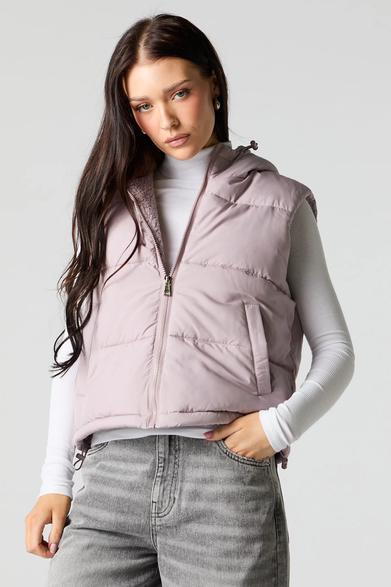 Sherpa Lined Puffer Vest