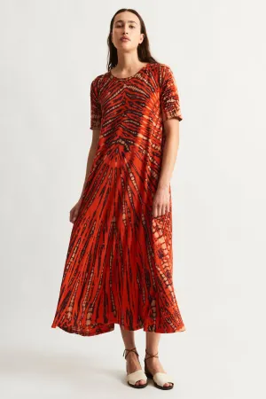 Tomato and Navy Bantu Maxi Dress