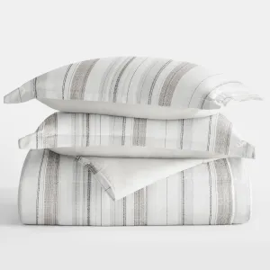 Vertical Stripe Reversible Down-Alternative Comforter Set