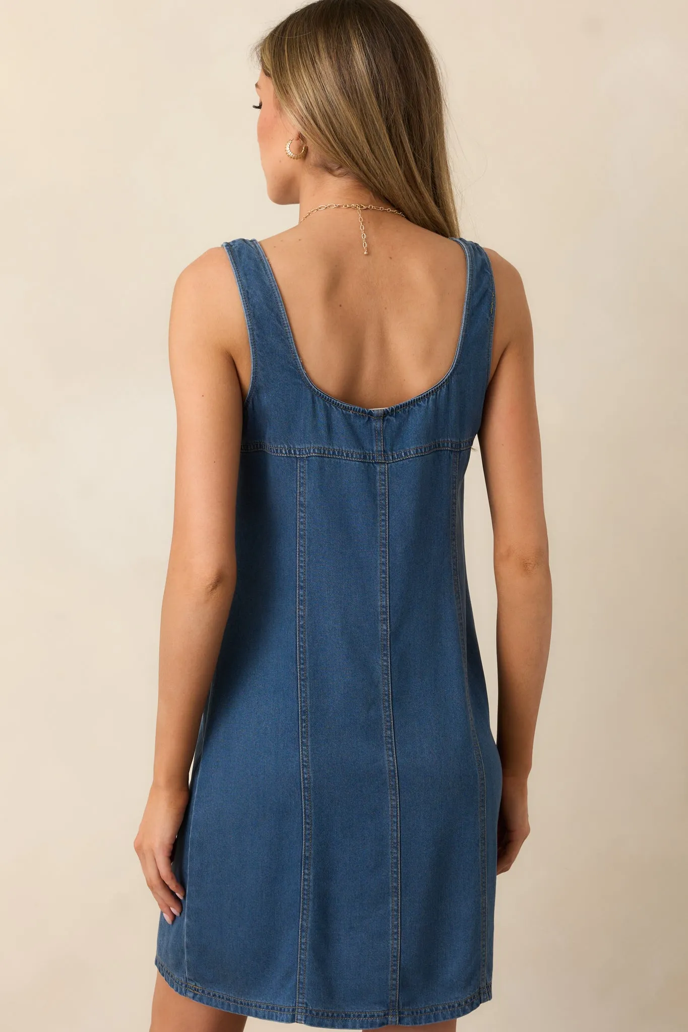 What It Means To Me Dark Wash Chambray Mini Dress