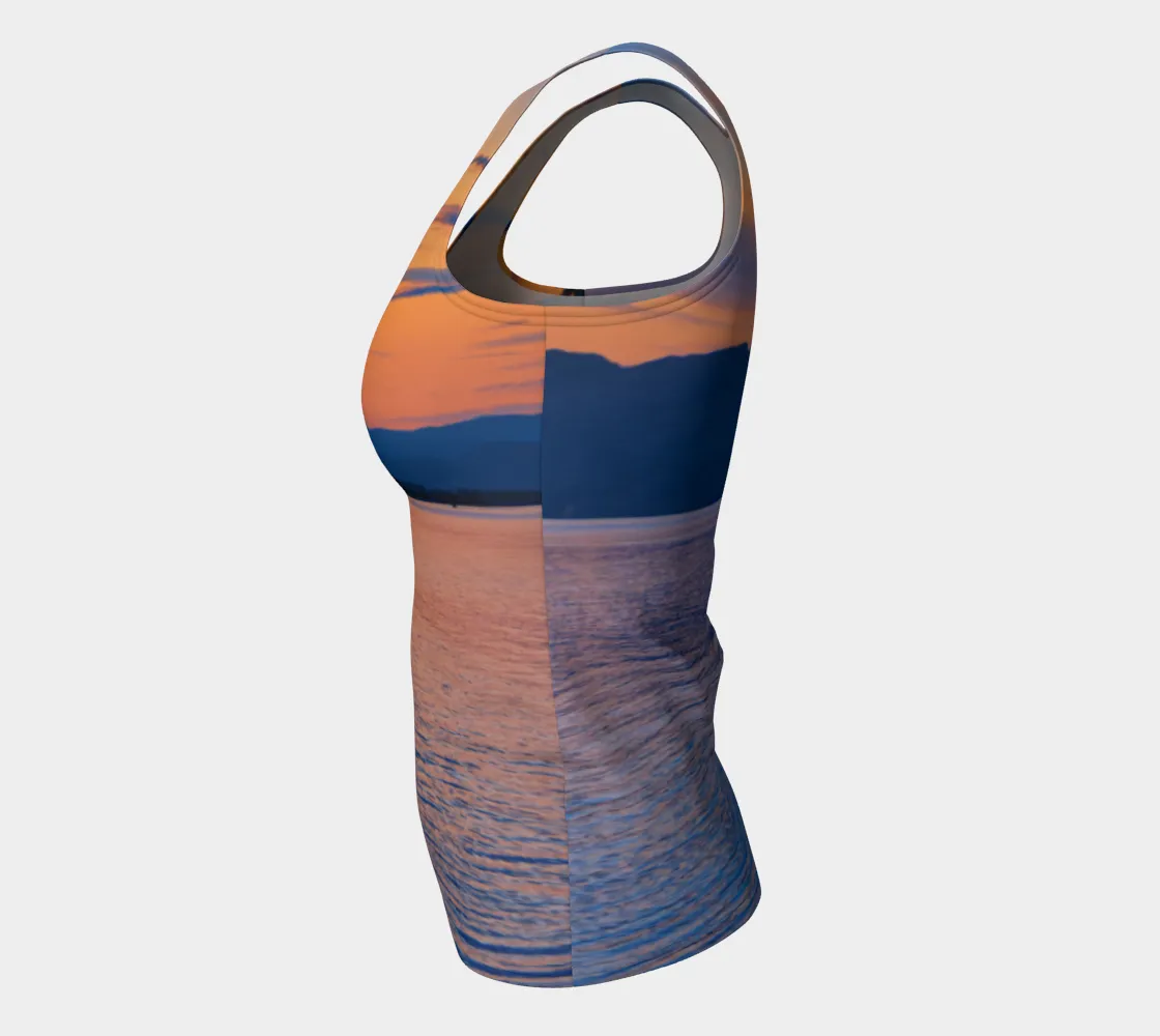 Women's All-Over Fitted Regular Tank Top - Penticton Okanagan Lake Sunset