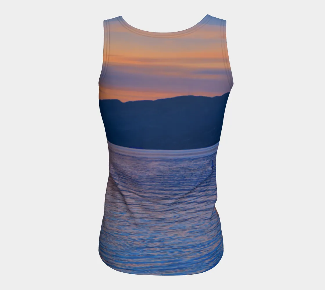 Women's All-Over Fitted Regular Tank Top - Penticton Okanagan Lake Sunset