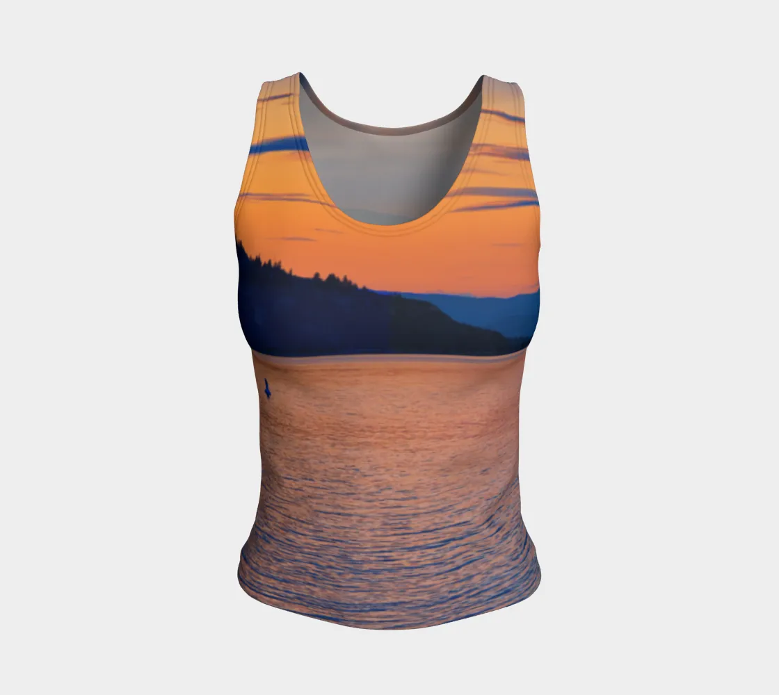 Women's All-Over Fitted Regular Tank Top - Penticton Okanagan Lake Sunset