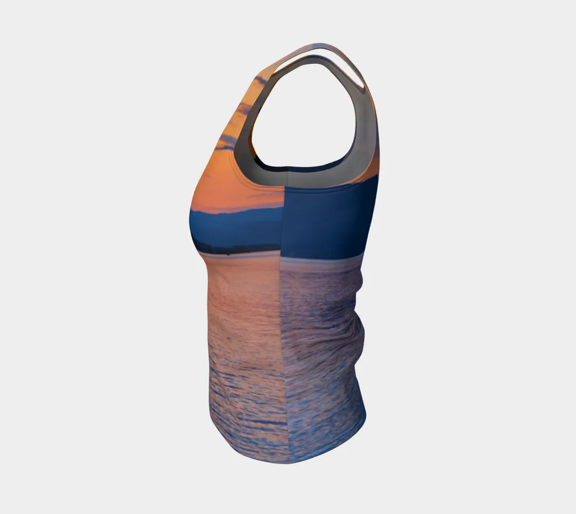 Women's All-Over Fitted Regular Tank Top - Penticton Okanagan Lake Sunset