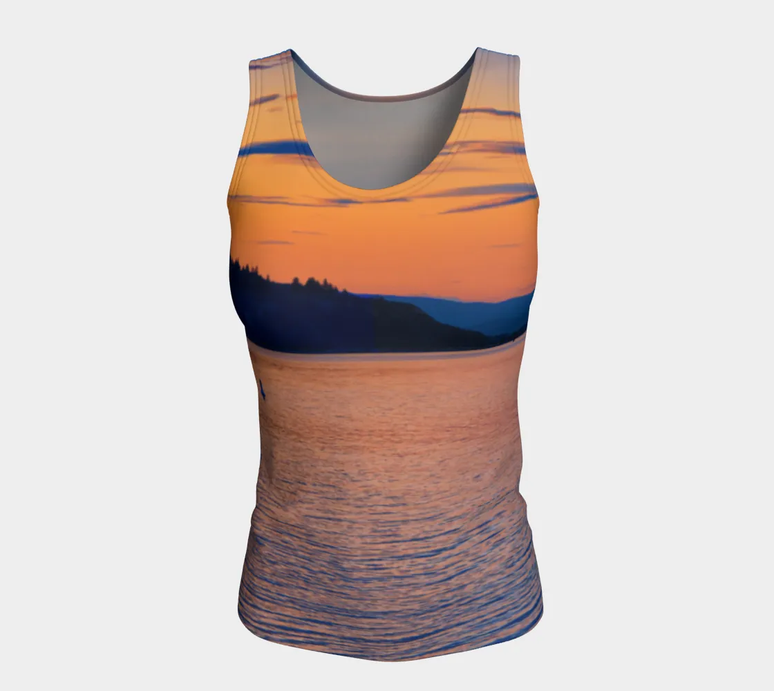 Women's All-Over Fitted Regular Tank Top - Penticton Okanagan Lake Sunset