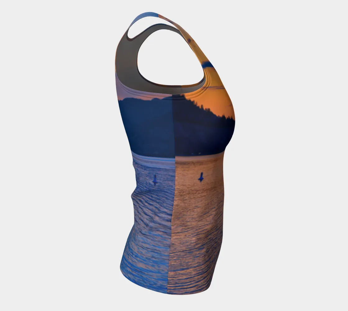 Women's All-Over Fitted Regular Tank Top - Penticton Okanagan Lake Sunset