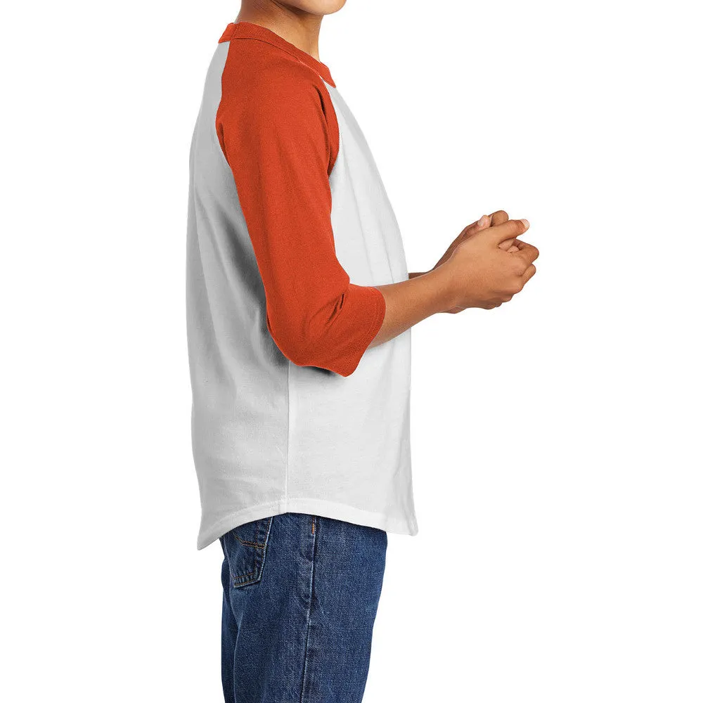 Youth 3/4 Sleeves Colorblock Raglan Baseball Soft Jersey