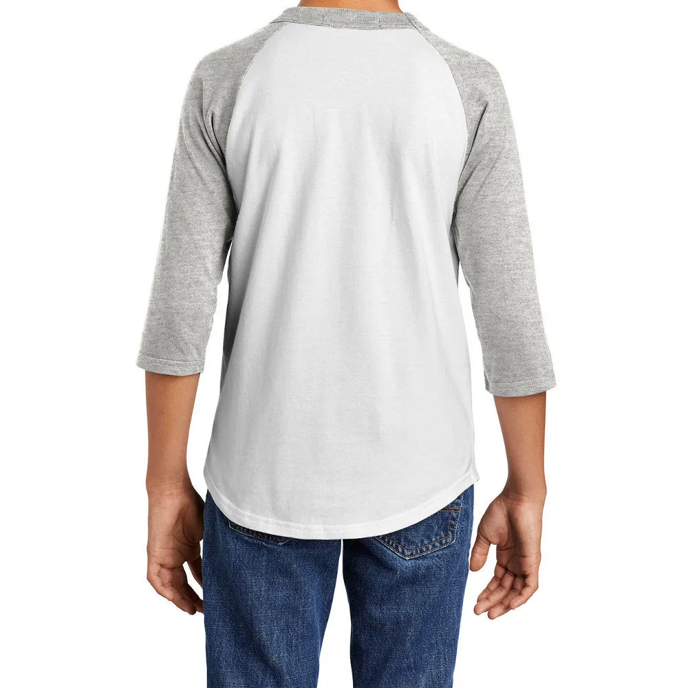 Youth 3/4 Sleeves Colorblock Raglan Baseball Soft Jersey