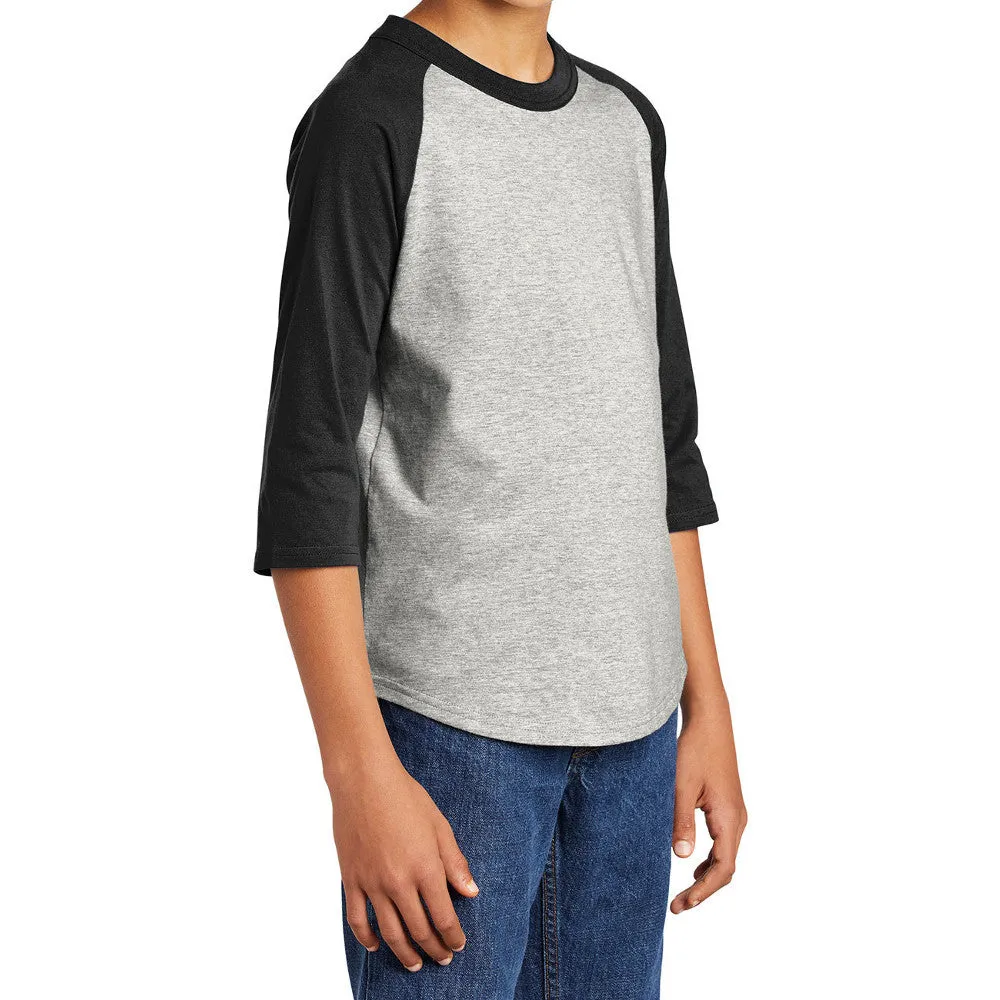 Youth 3/4 Sleeves Colorblock Raglan Baseball Soft Jersey