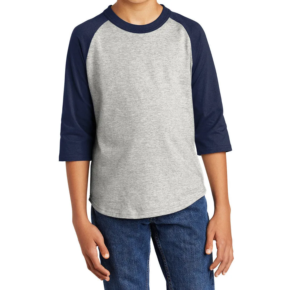 Youth 3/4 Sleeves Colorblock Raglan Baseball Soft Jersey