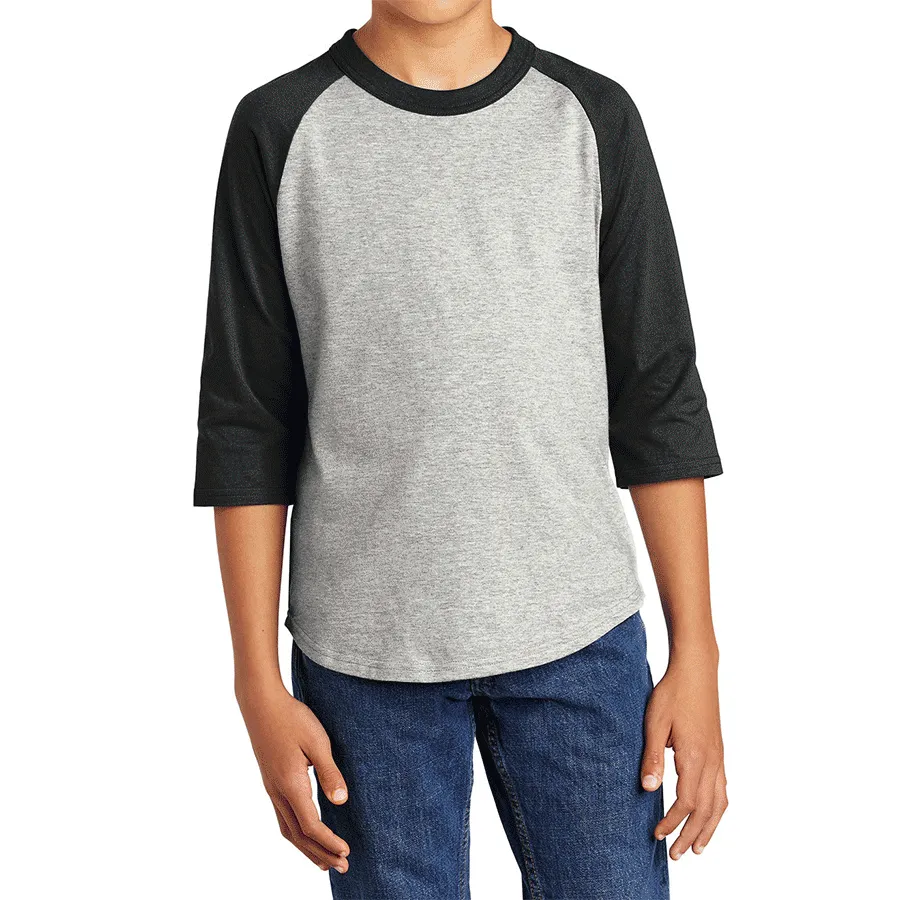 Youth 3/4 Sleeves Colorblock Raglan Baseball Soft Jersey