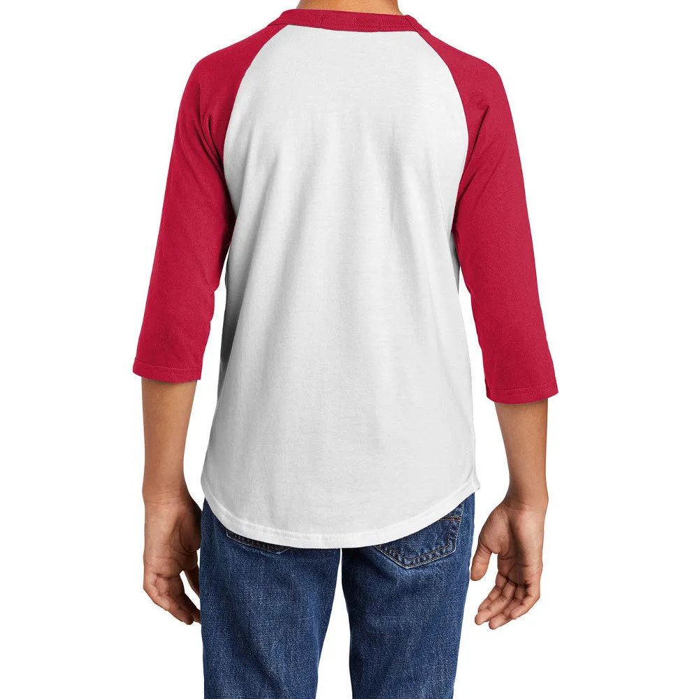 Youth 3/4 Sleeves Colorblock Raglan Baseball Soft Jersey