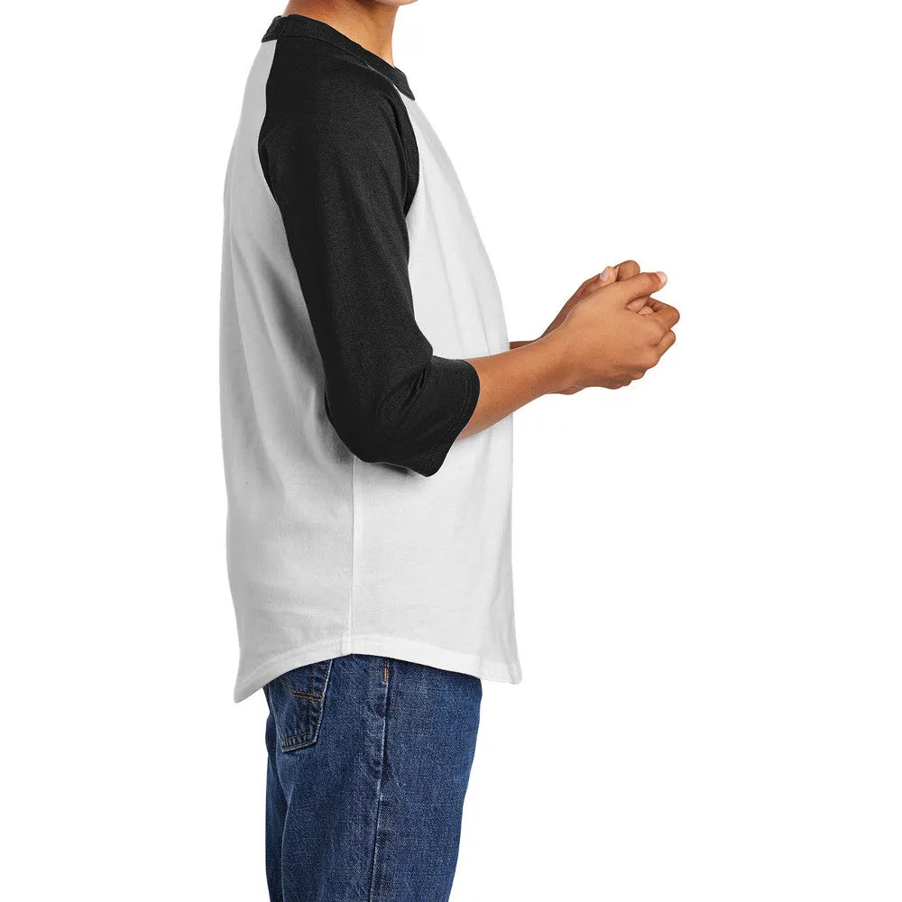 Youth 3/4 Sleeves Colorblock Raglan Baseball Soft Jersey