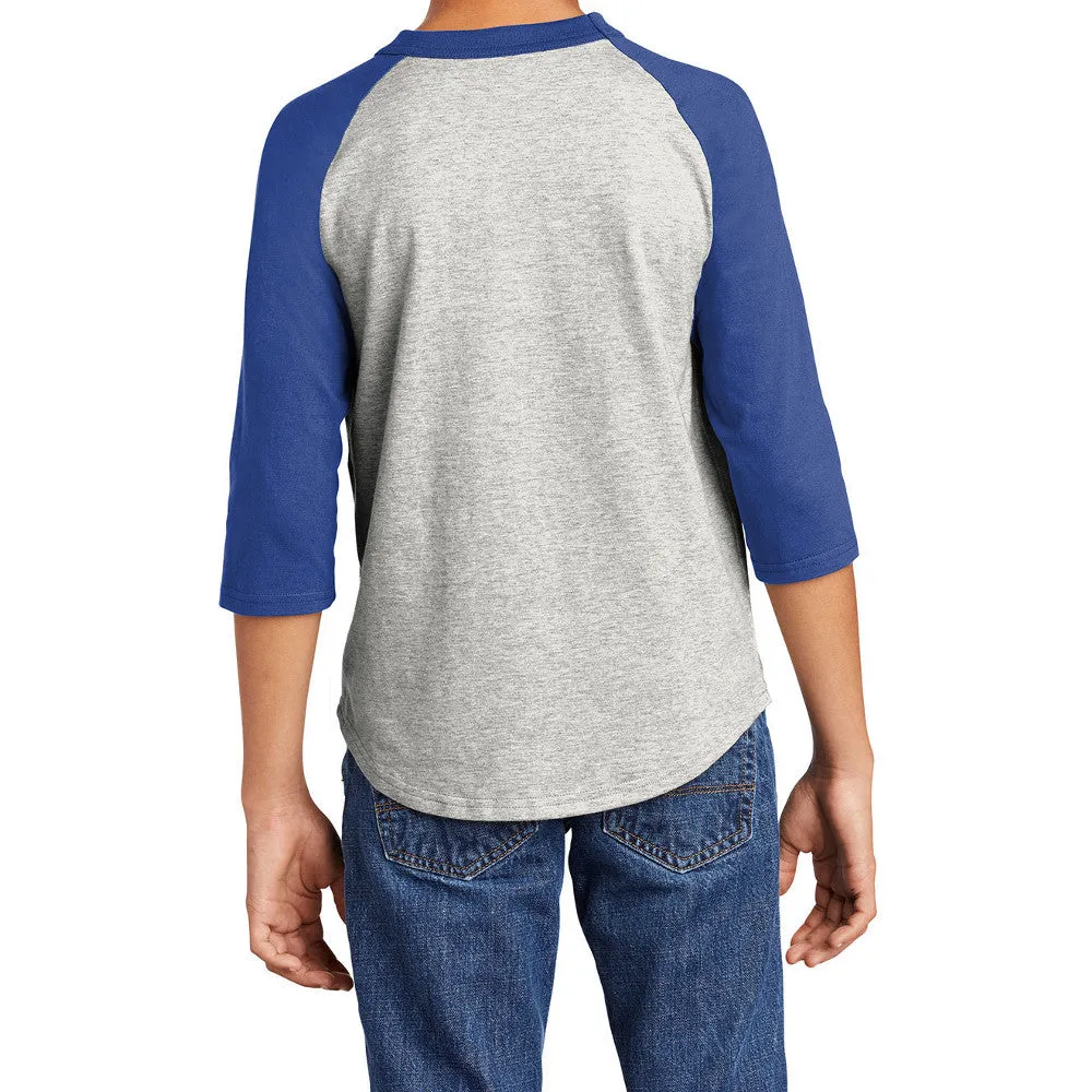 Youth 3/4 Sleeves Colorblock Raglan Baseball Soft Jersey