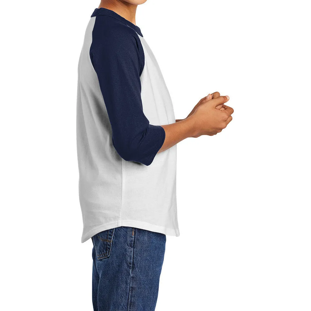 Youth 3/4 Sleeves Colorblock Raglan Baseball Soft Jersey