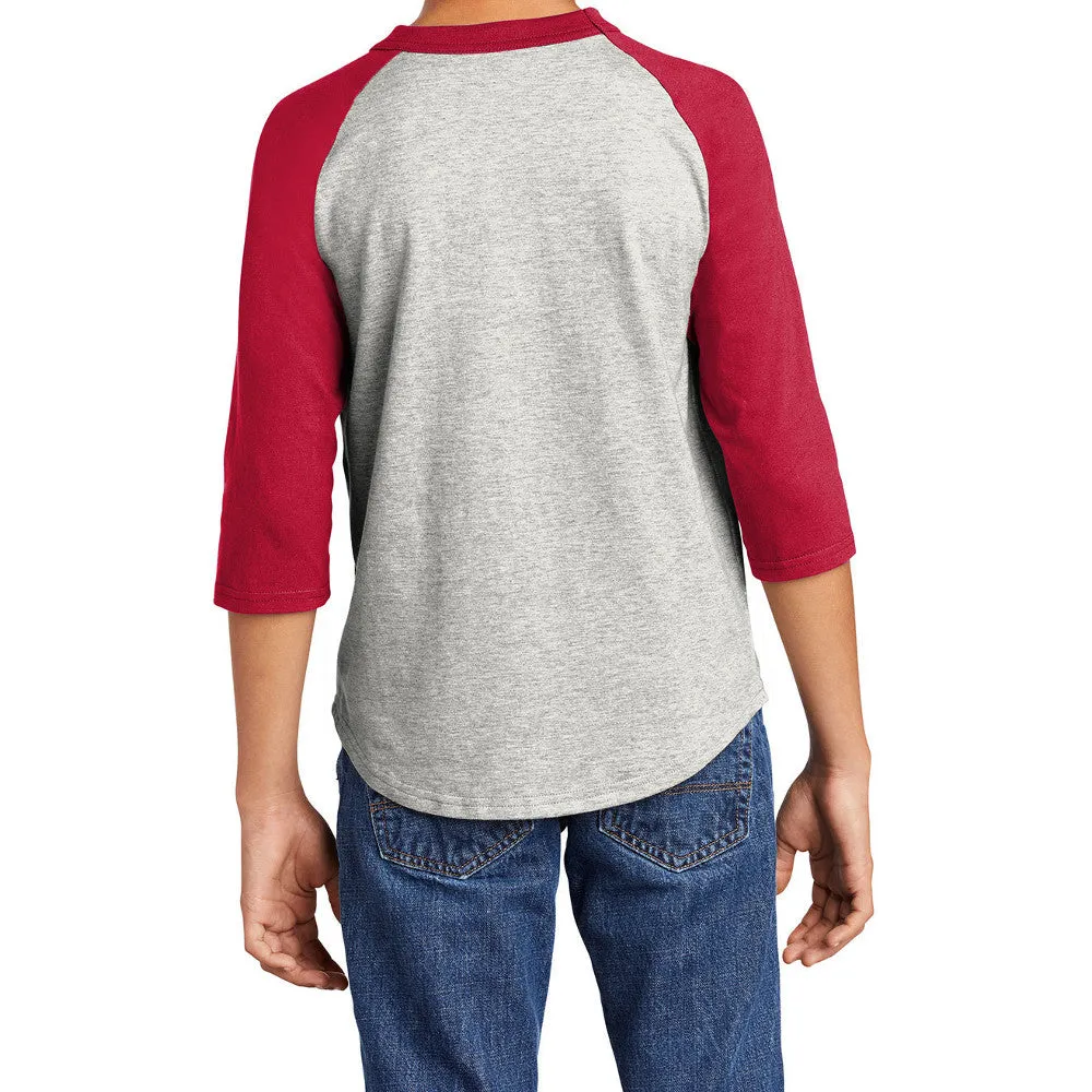 Youth 3/4 Sleeves Colorblock Raglan Baseball Soft Jersey