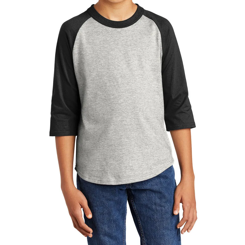 Youth 3/4 Sleeves Colorblock Raglan Baseball Soft Jersey