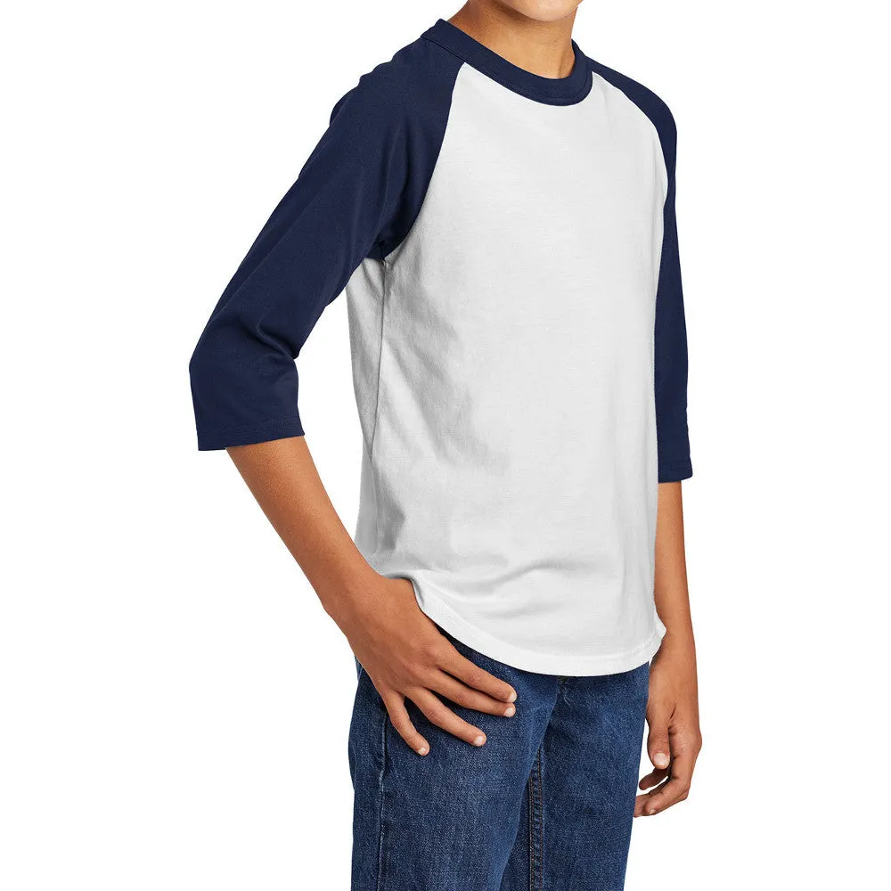 Youth 3/4 Sleeves Colorblock Raglan Baseball Soft Jersey