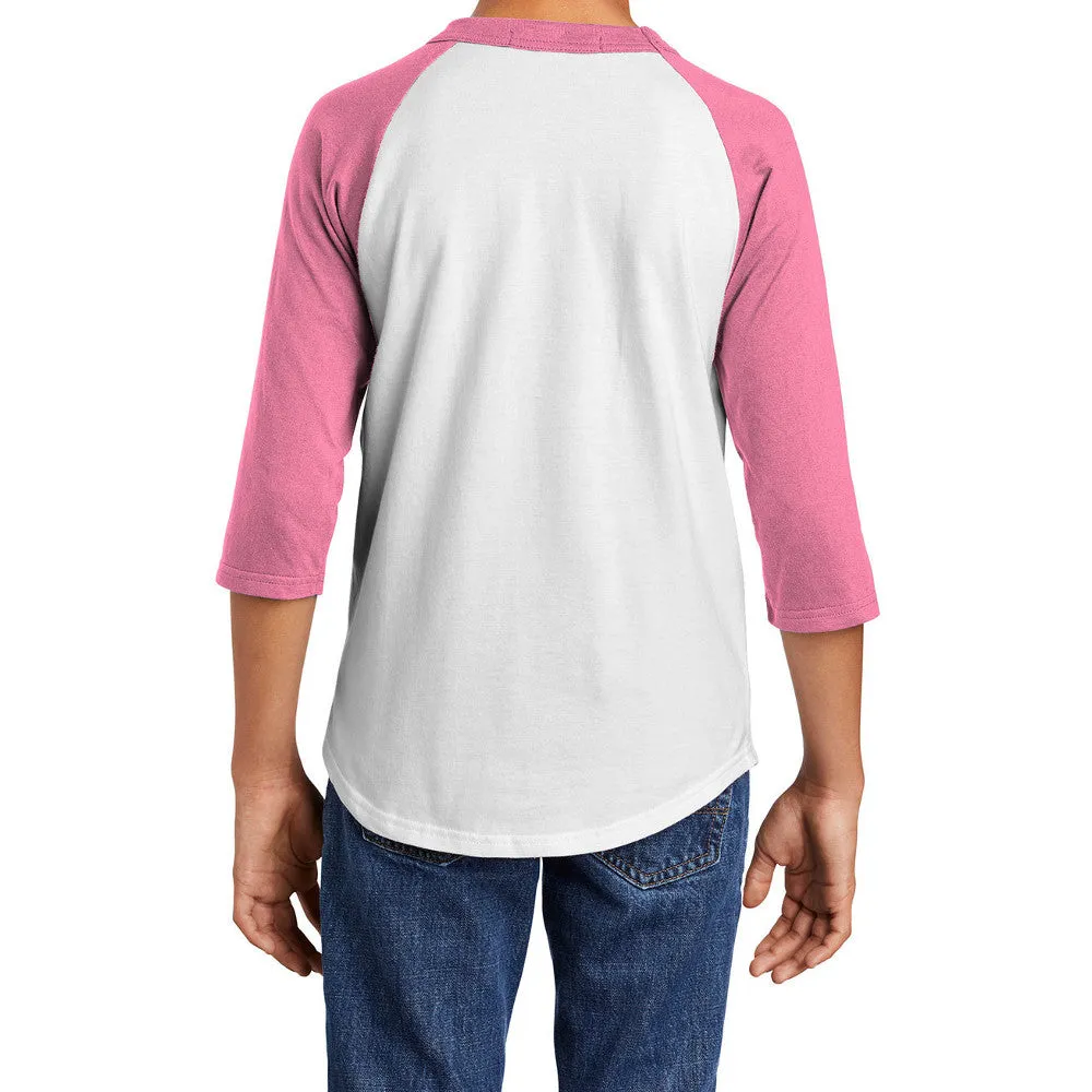 Youth 3/4 Sleeves Colorblock Raglan Baseball Soft Jersey