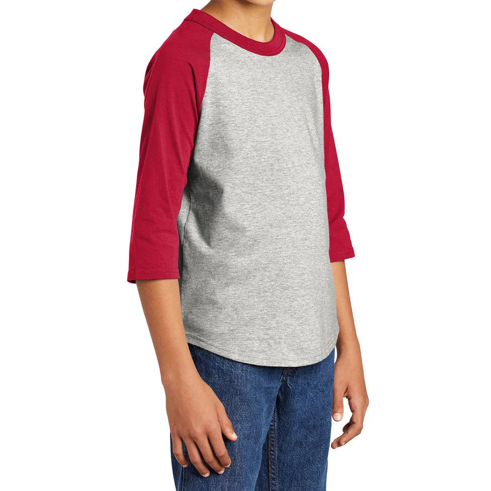 Youth 3/4 Sleeves Colorblock Raglan Baseball Soft Jersey