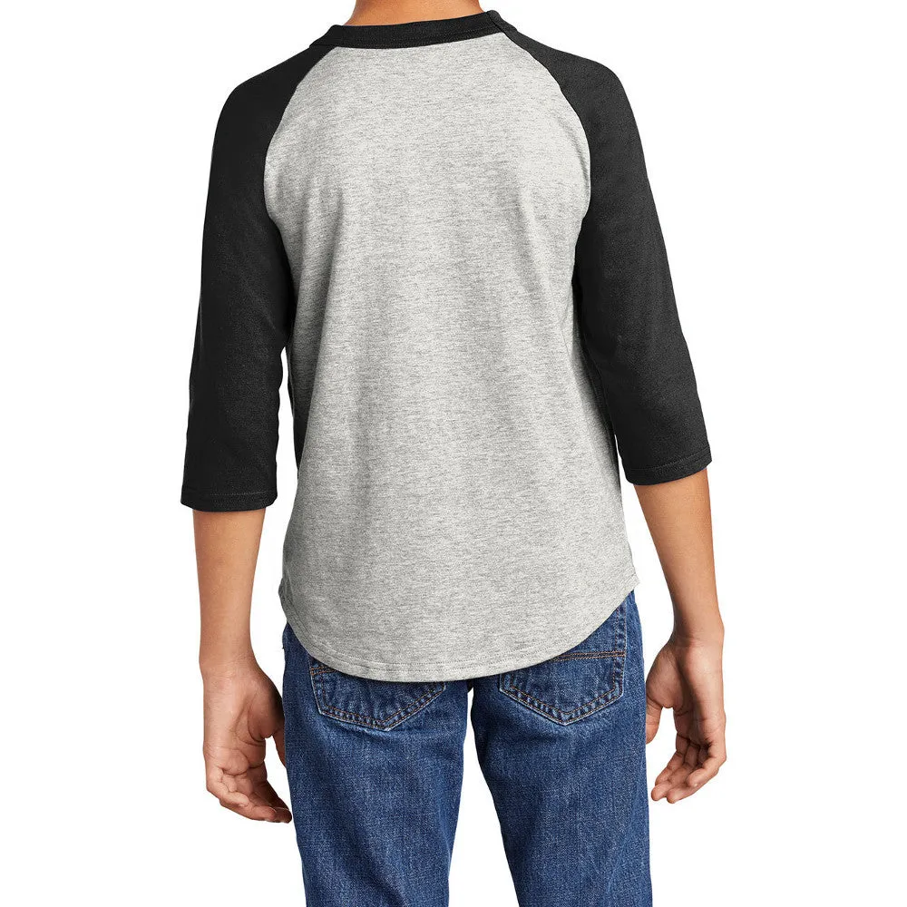 Youth 3/4 Sleeves Colorblock Raglan Baseball Soft Jersey