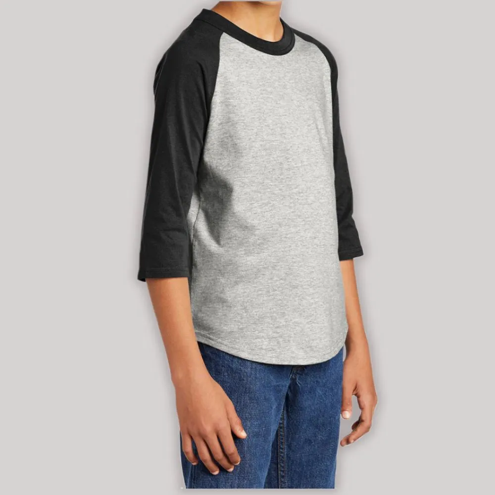 Youth 3/4 Sleeves Colorblock Raglan Baseball Soft Jersey