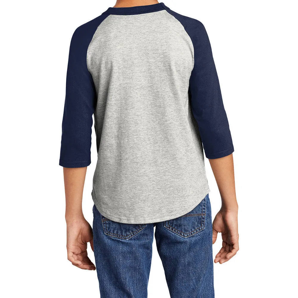 Youth 3/4 Sleeves Colorblock Raglan Baseball Soft Jersey