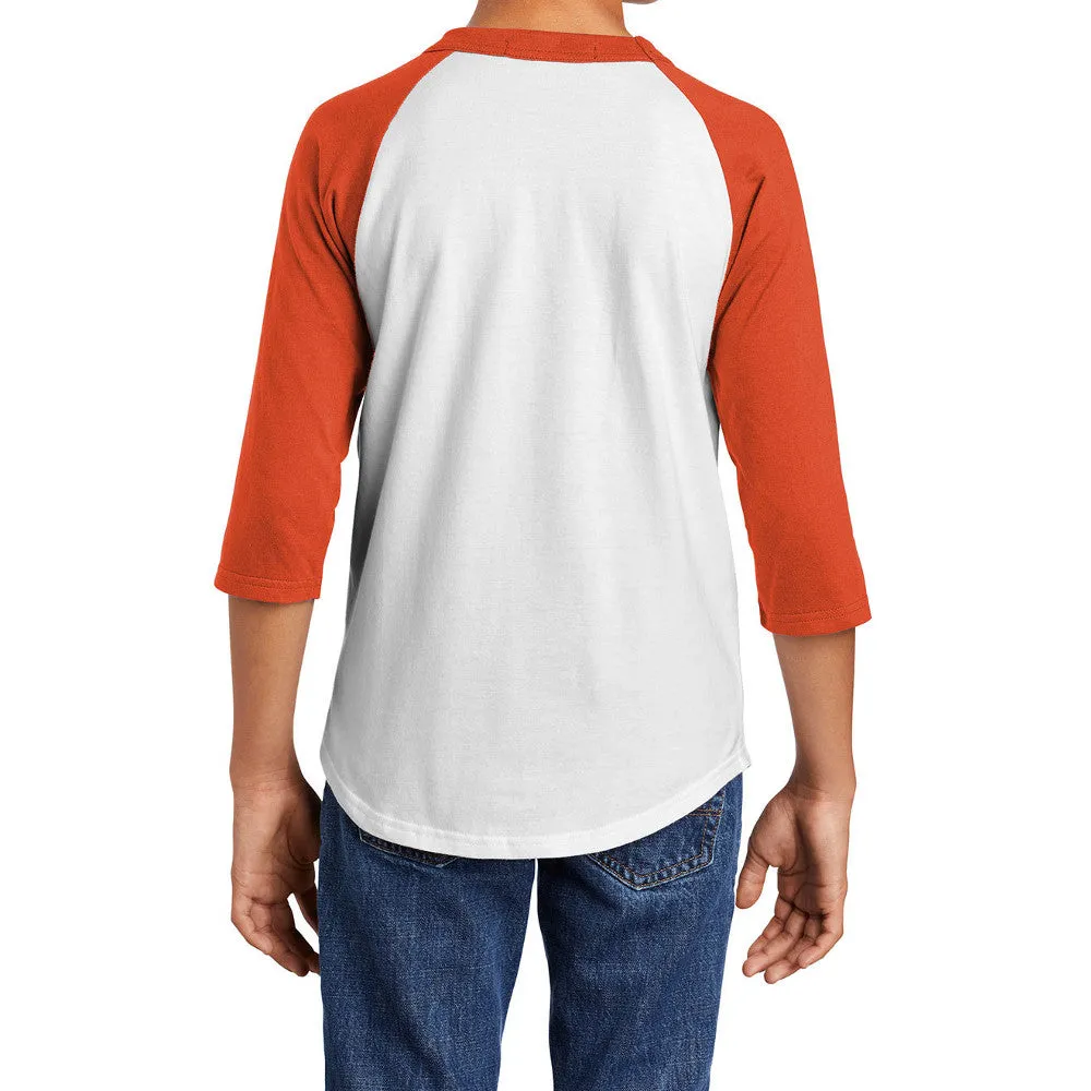 Youth 3/4 Sleeves Colorblock Raglan Baseball Soft Jersey